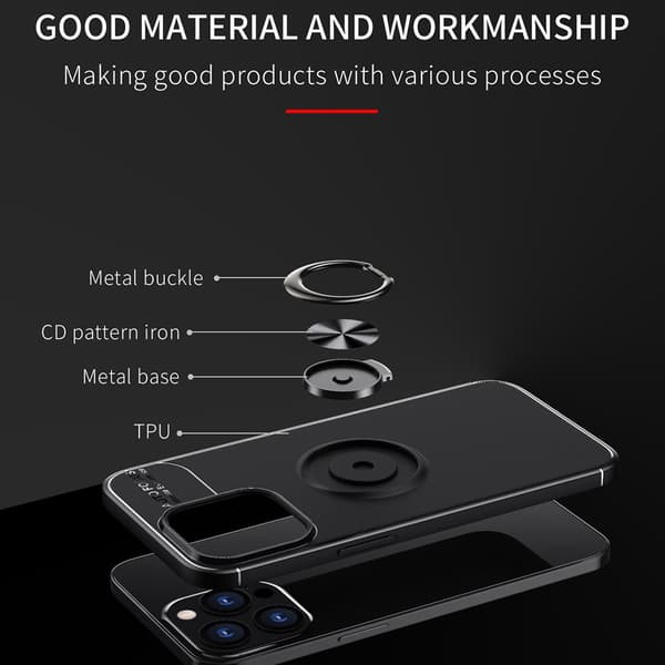 Skal Med Ringhållare iPhone 13 Pro Svart