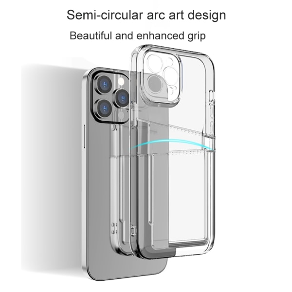 Etui med kortholder til iPhone 13 Pro Transparent