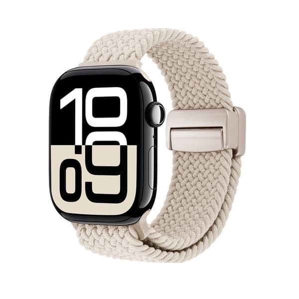 Elastiskt Vävd Nylonarmband Apple Watch Ultra 3 49mm Beige