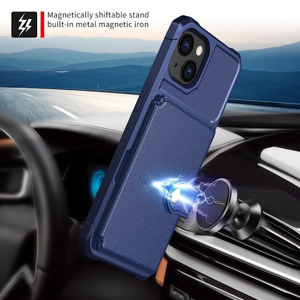 Moni korttipaikka iPhone 14 - Sininen