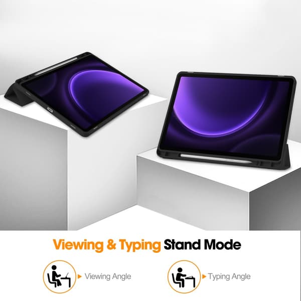 Samsung Galaxy Tab S10 FE Cover Tri-Fold Med Pen-holder Sort