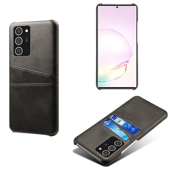 Læderskal med kortholder til Galaxy Note 20 Sort