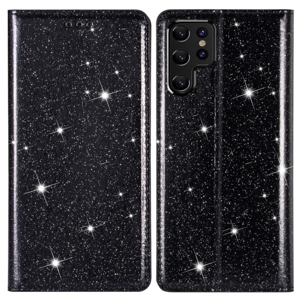 Glitter Pungetui Samsung Galaxy S22 Ultra Sort