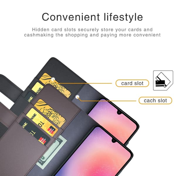 Äkta Läderfodral Samsung Galaxy A16 Svart
