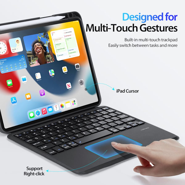 Dux Ducis Bluetooth-tastatur Etui iPad Air 10.9 4. generation (2020) Sort