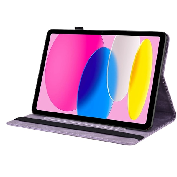 Læderetui iPad 10.9 10. Gen (2022) Sommerfugle Lilla