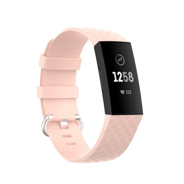 Silikonearmbånd til Fitbit Charge 3/4 Rosa (L)