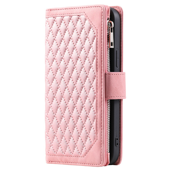 iPhone 15 Plånboksväska Vadderad Rosa