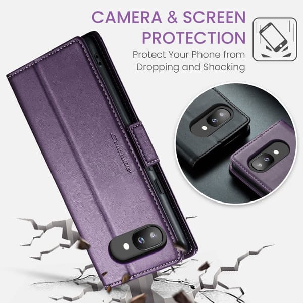 CaseMe Slim Plånboksfodral RFID-skydd Google Pixel 9a Lila