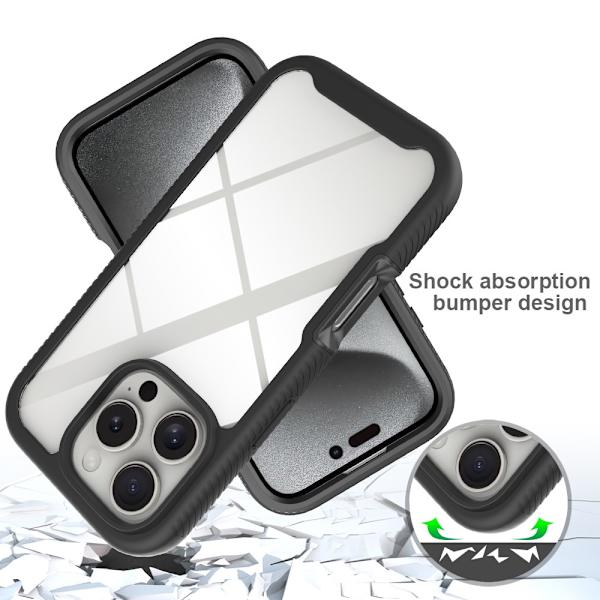 360 Full Cover Edge Case iPhone 16 Pro Musta