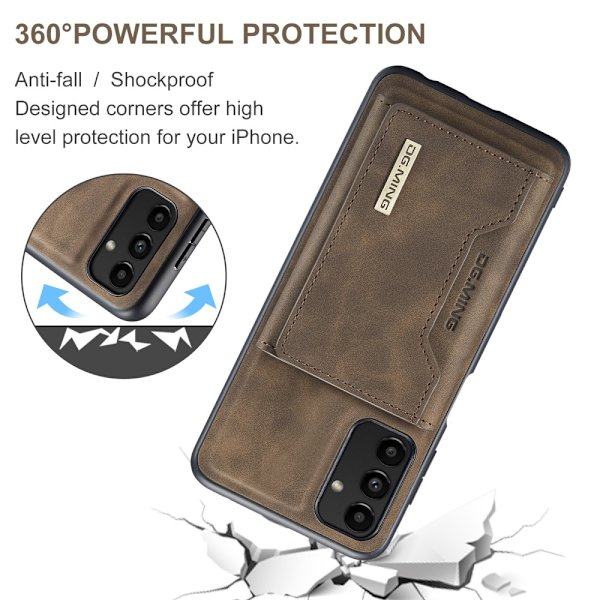 DG.MING 2 i 1 Magnetisk Kortlomme Etui Samsung Galaxy A13 Brun