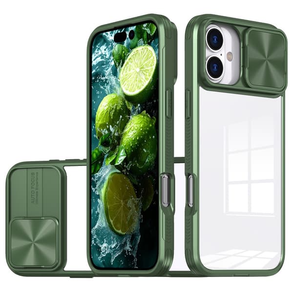 Edge Skal Kameraskydd iPhone 16 Grön