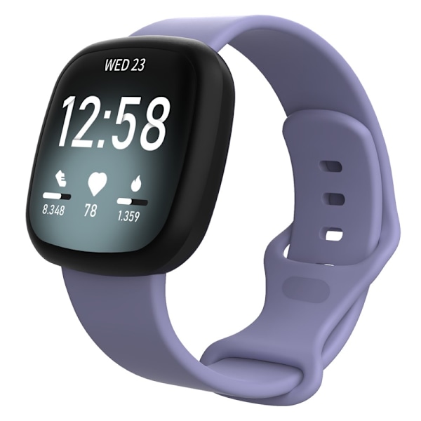 Fitbit Versa 4/Sense 2 -vaaleanliila silikoniranneke (L)
