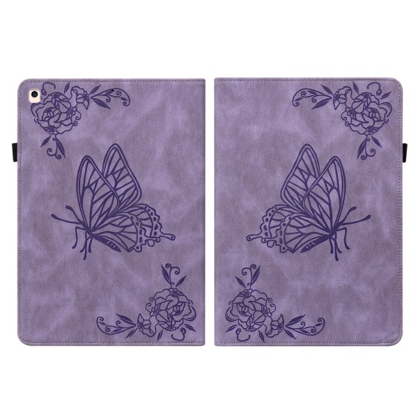 Nahkakotelo iPad 10.2 8th Gen (2020) Butterflies Purple