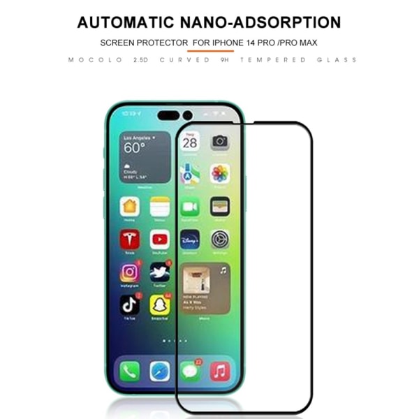 Mocolo Kattava Karkaistu Lasi Näytönsuoja iPhone 14 Pro Max Musta