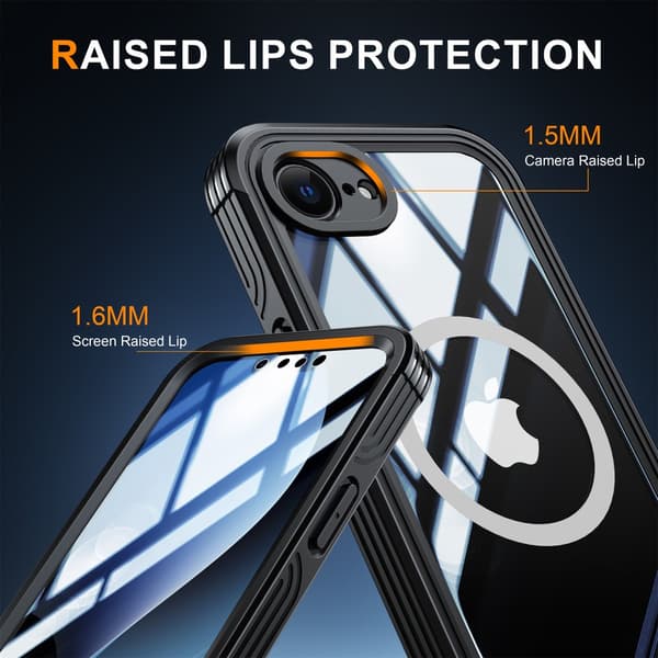 Ultra Full Protection MagSafe -kotelo iPhone 16e Musta