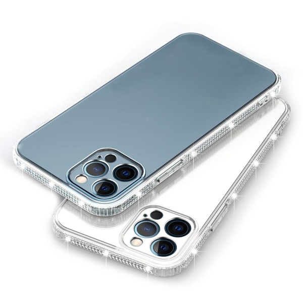 Rhinestone TPU-kotelo iPhone 13 Pro Clear
