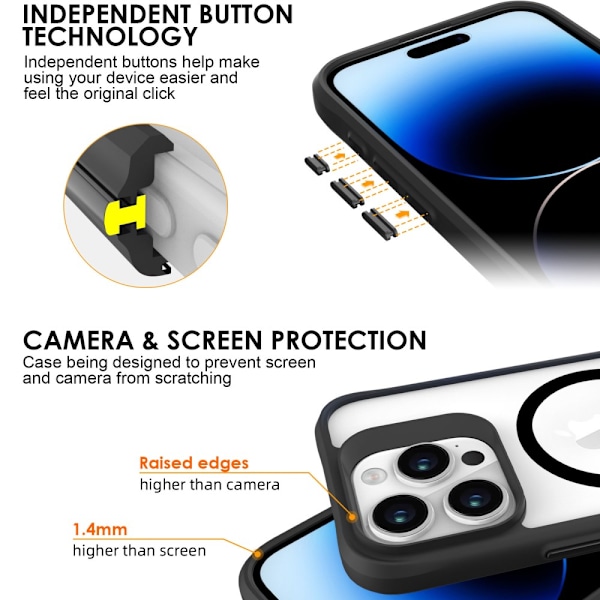 Magnetisk MagSafe Skal iPhone 16 Pro Sort