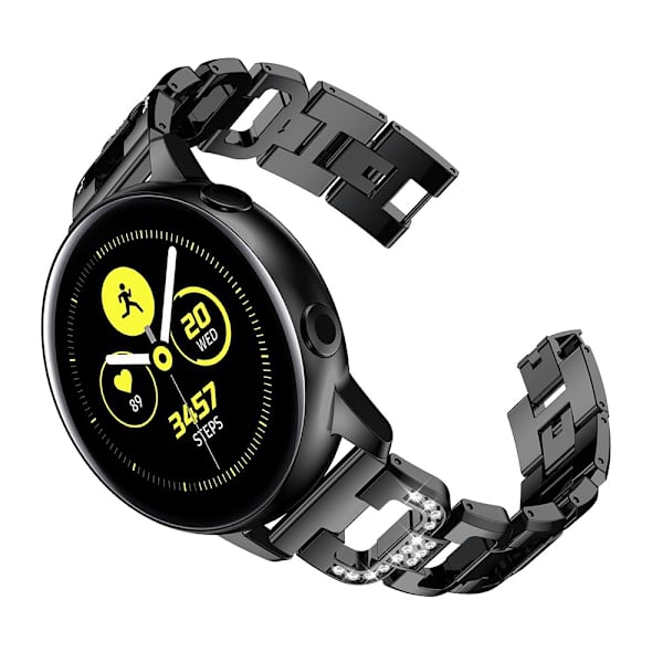 Rhinestone Metal Rem til Galaxy Watch Active Sort