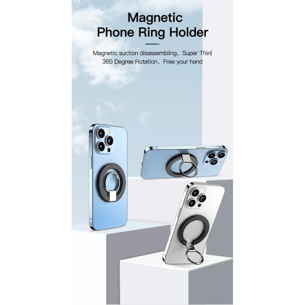 Magnetic Phone Ring Holder MagSafe Svart