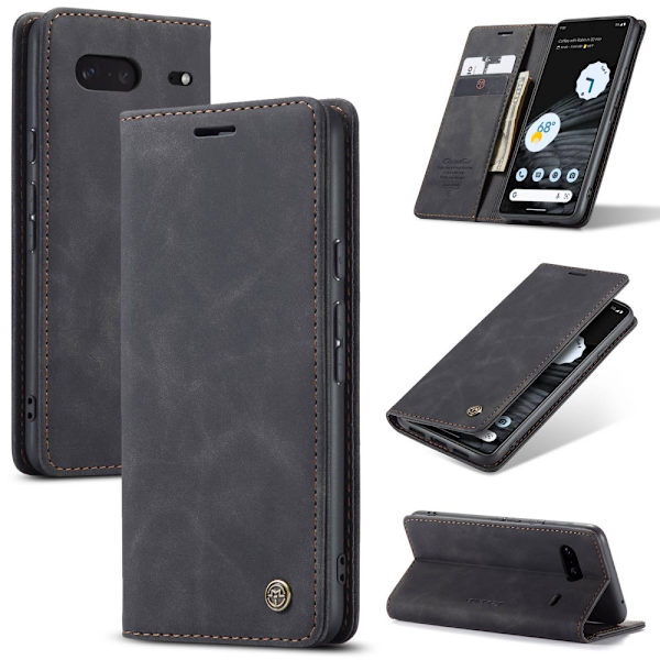 CaseMe Slim Plånboksfodral Google Pixel 7 Svart