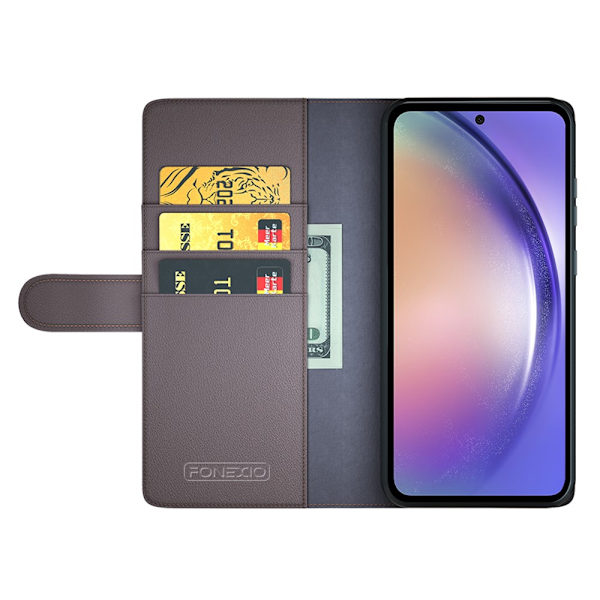 Ægte læder etui Samsung Galaxy A55 Brun