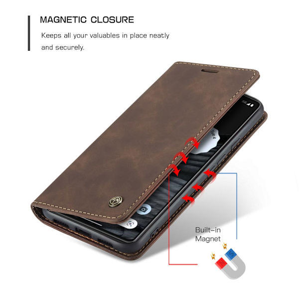 CaseMe Slim Plånboksfodral Google Pixel 7 Brun