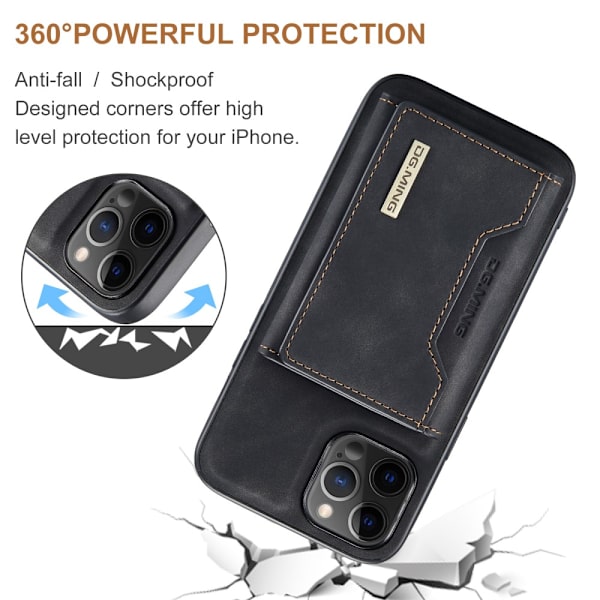 2 in 1 Magnetic Card Slot Case Iphone 12/12 Pro Black