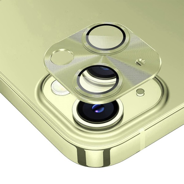 Hat Prince Kamerasuoja alumiini iPhone 15/iPhone 15 Plus Keltainen