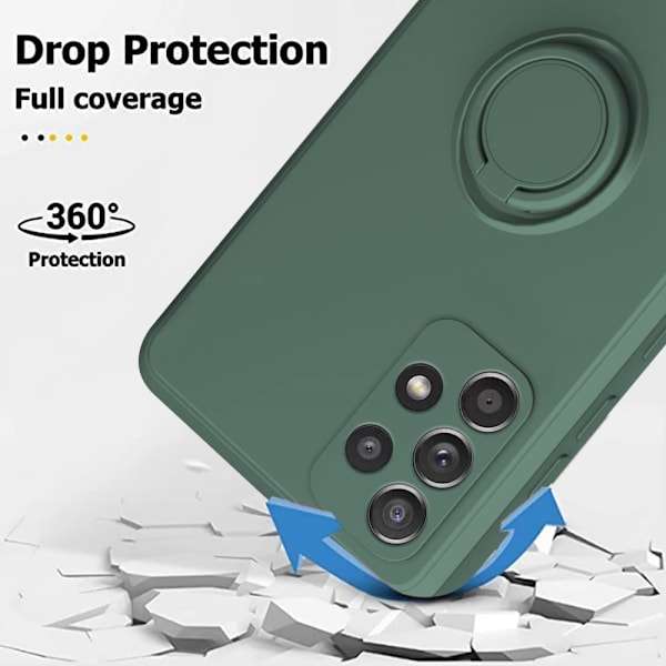 Samsung Galaxy A53 -kuori renkaalla, vihreä