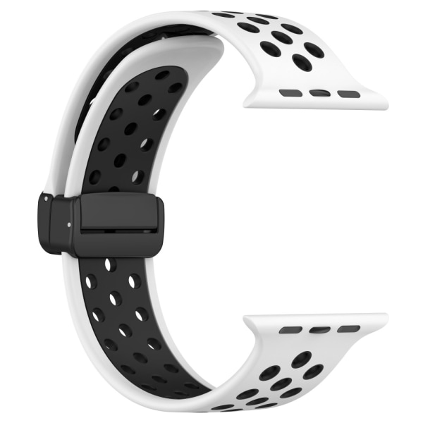 Silikonarmband Sport Apple Watch 41mm Series 9 Vit/Svart