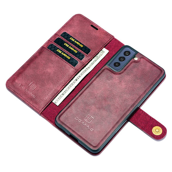 DG.MING 2-in-1 Magnet Wallet Samsung Galaxy S21 FE Red