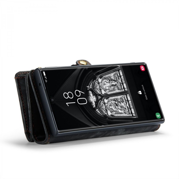 CaseMe Multi-Slot 2 i 1 Wallet Case Galaxy S23 Ultra Black