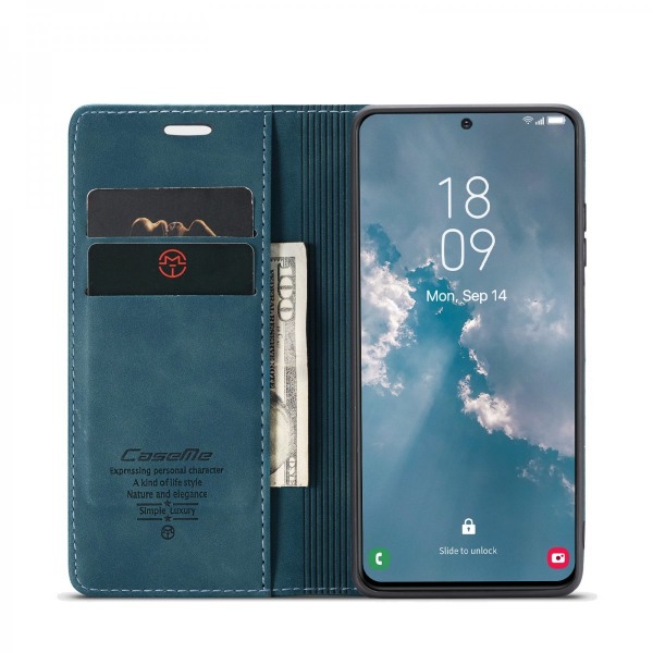 CaseMe Slim Plånboksfodral Samsung Galaxy S23 Blå
