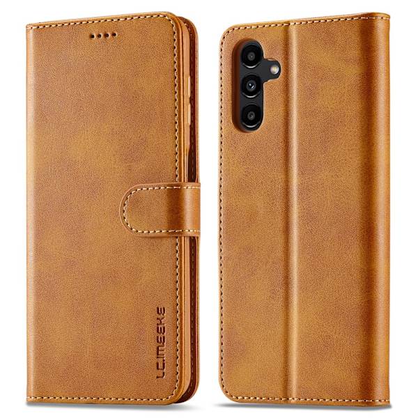 LC.IMEEKE Plånboksfodral Samsung Galaxy S24 FE Cognac