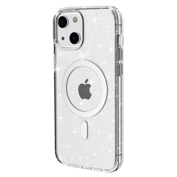 Glitter MagSafe -kuori iPhone 14 läpinäkyvä