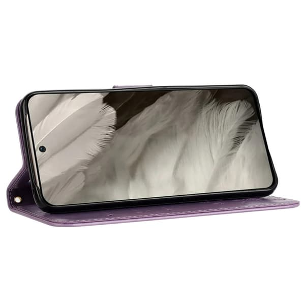 Läderfodral Fjärilar Google Pixel 8 Lila