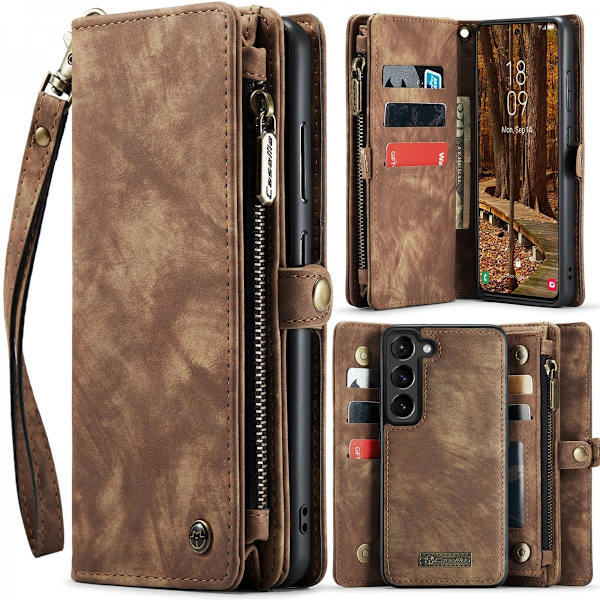 CaseMe Multi-Slot 2 i 1 Pungetui Galaxy S24 Plus Brun