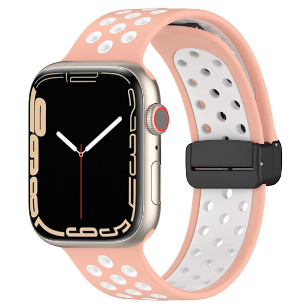 Silikonarmband Sport Apple Watch 38/40/41 mm Rosa/Vit