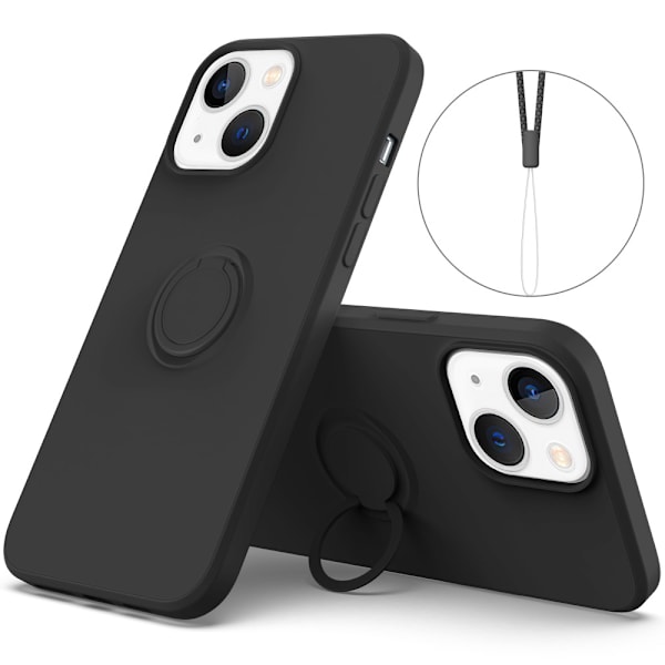 iPhone 14 -kuori rengaspidikkeellä, musta