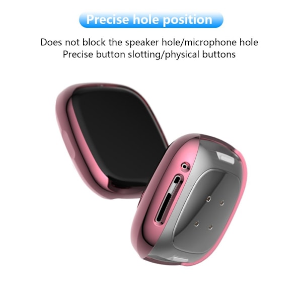 Fitbit Versa 3/Sense -suojakotelo, vaaleanpunainen