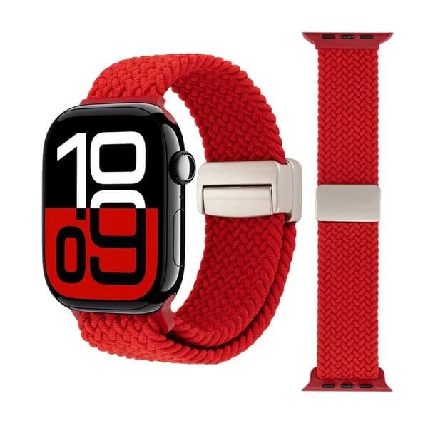 Elastiskt Vävd Nylonarmband Apple Watch 38/40/41mm Röd