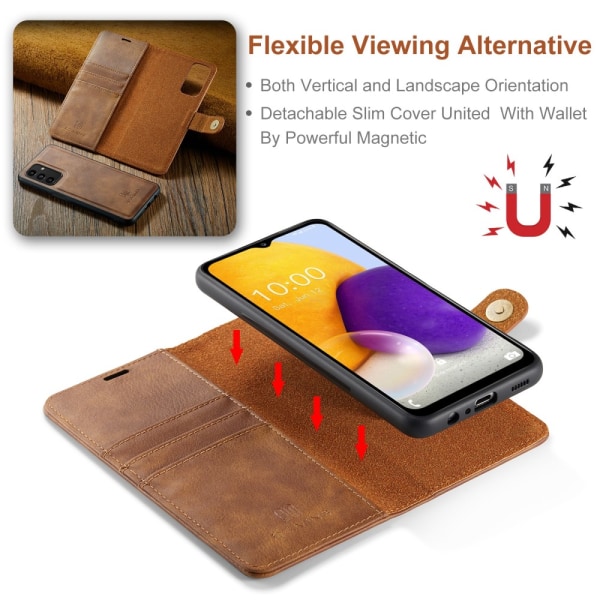 DG.MING 2-in-1 Magnet Wallet Samsung Galaxy A13 Cognac