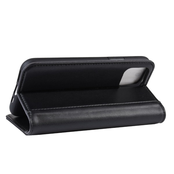 Ægte læder etui iPhone 11 Sort