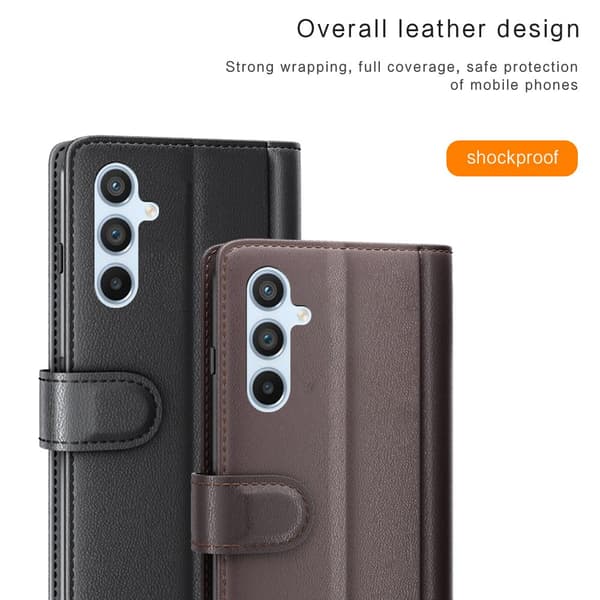 Ægte lædercover Samsung Galaxy A54 Sort