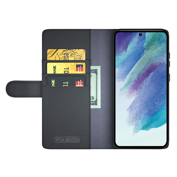 Ægte læderetui Samsung Galaxy S21 FE Sort