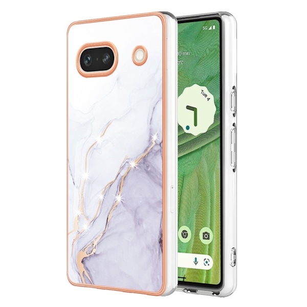 TPU Skal Google Pixel 7a Vit Marmor