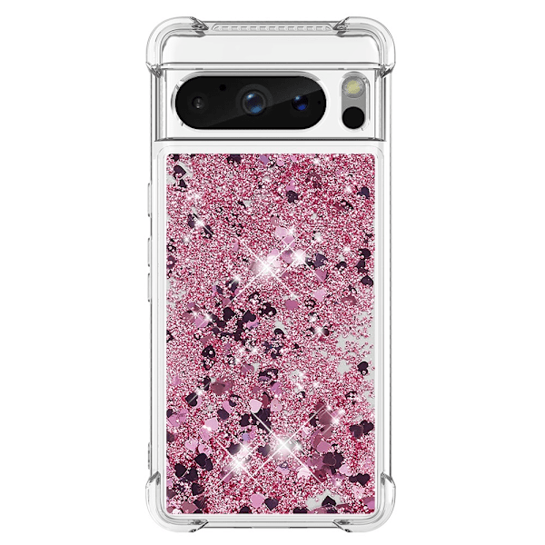 Glitter Bling TPU -kotelo Google Pixel 8 Prolle, ruusukulta