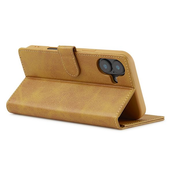LC.IMEEKE Plånboksfodral iPhone 16 Cognac