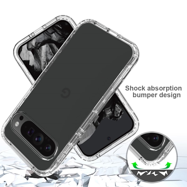 360 Full Cover Edge Case Google Pixel 9 Pro XL Transparent
